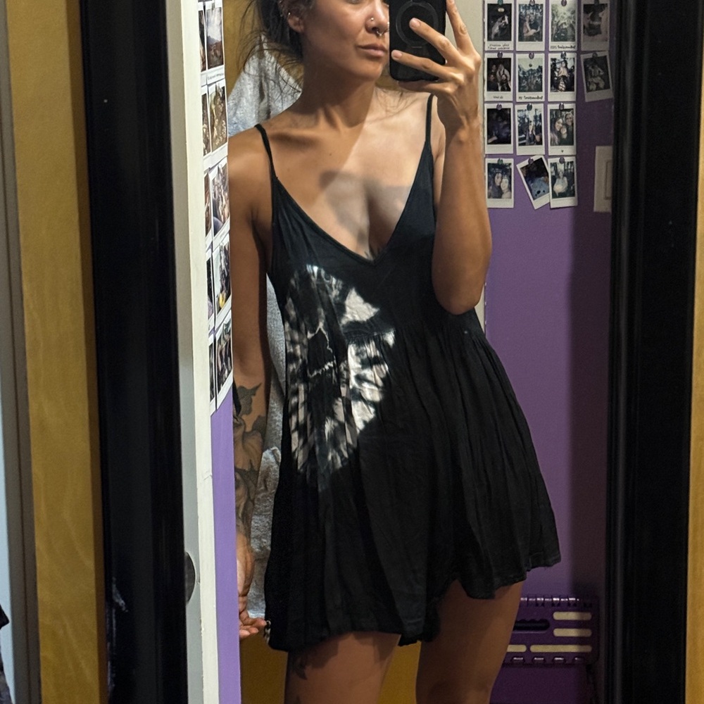 One Teaspoon Black Tie Dye Romper